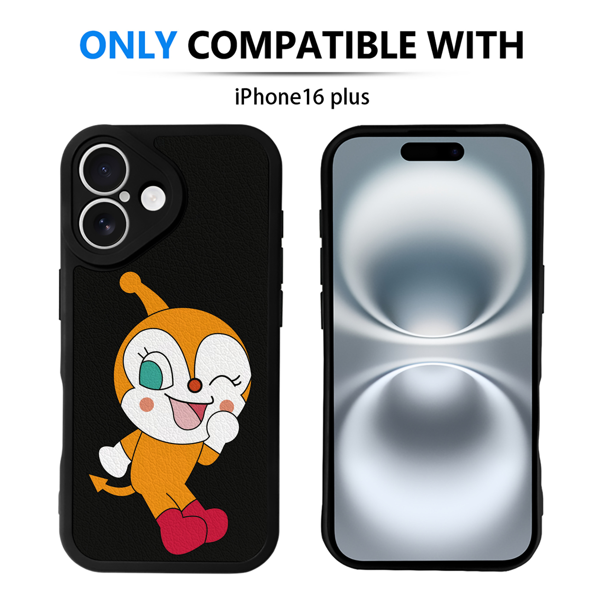 （画像用） アンパンマン Anpanman 【iPhone 16シリーズ対応】シリコンスマホケース（レザー調） 材質：シリコン